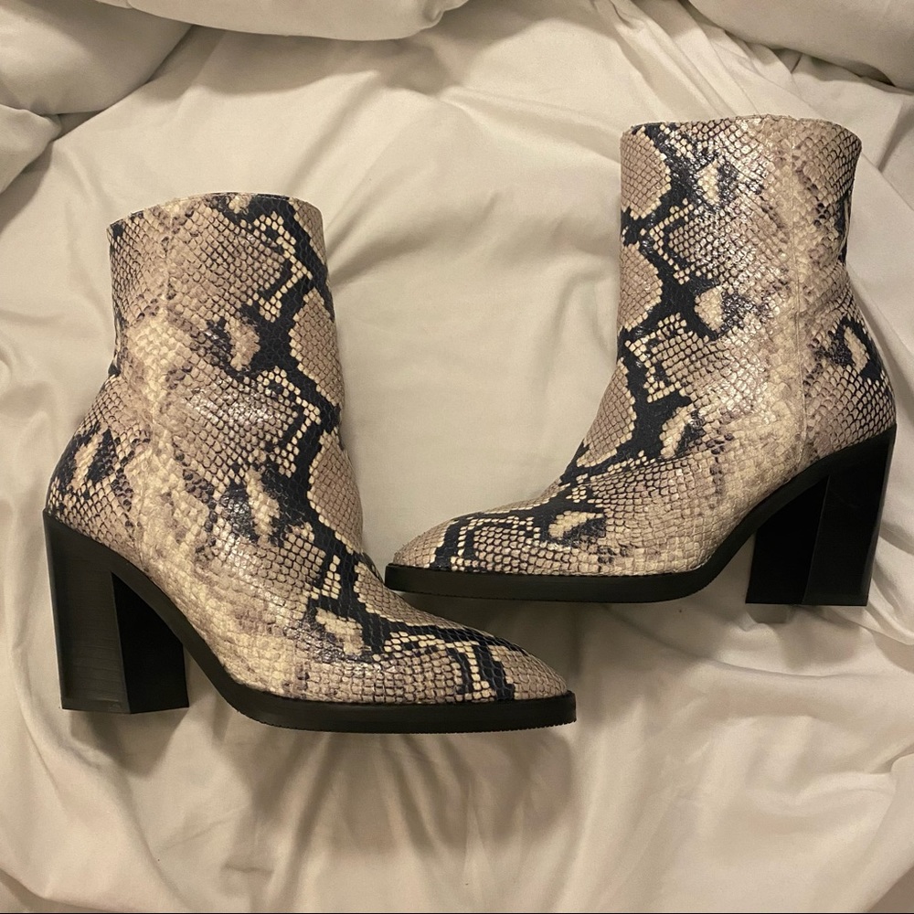 Stuart Weitzman Snake Print Boots